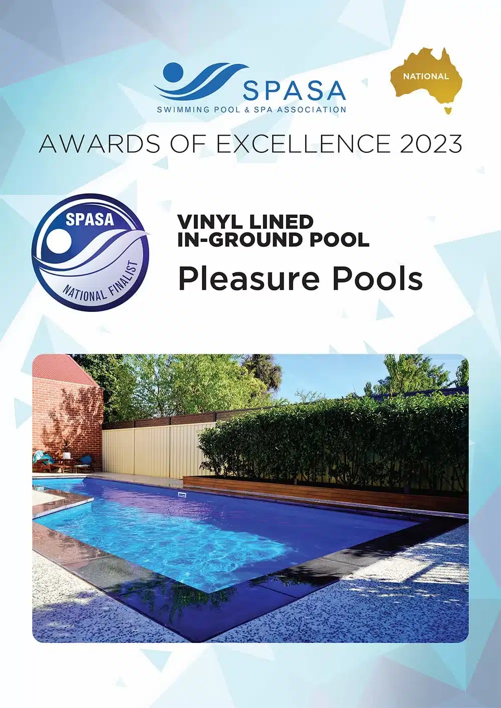 2023 SPASA Certificates - National Finalist Pleasure Pools